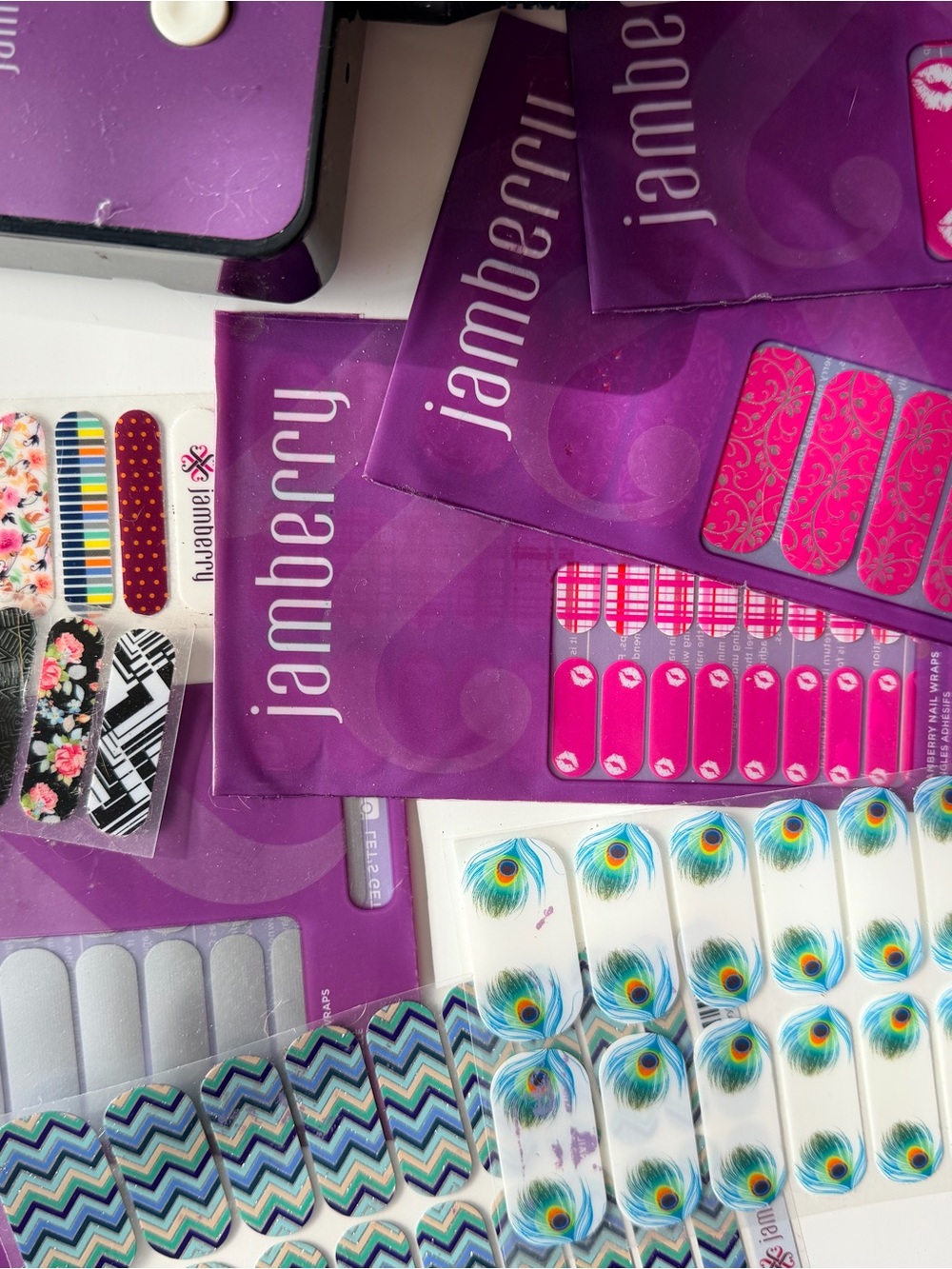 Jamberry Nail Wraps Lot UV Mini Heater Nail Decals Bundle New - Picture 8 of 9